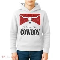 Dibs On The Cowboy Retro Bull Skull Western Country Southern Kids Hoodie thumb 4