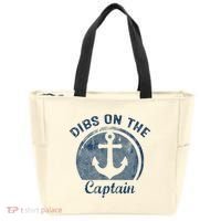 Dibs On The Captain Funny Boating Boat Lover Tote Bag thumb 0