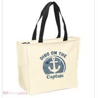 Dibs On The Captain Funny Boating Boat Lover Tote Bag thumb 2