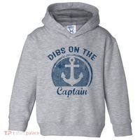 Dibs On The Captain Funny Boating Boat Lover Toddler Hoodie thumb 0