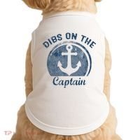 Dibs On The Captain Funny Boating Boat Lover Doggie Tank thumb 0