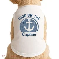 Dibs On The Captain Funny Boating Boat Lover Doggie Tank thumb 0