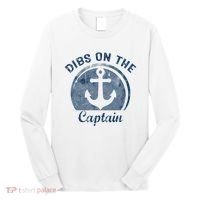 Dibs On The Captain Funny Boating Boat Lover Long Sleeve Shirt thumb 0