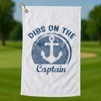 Dibs On The Captain Funny Boating Boat Lover Golf Towel thumb 1