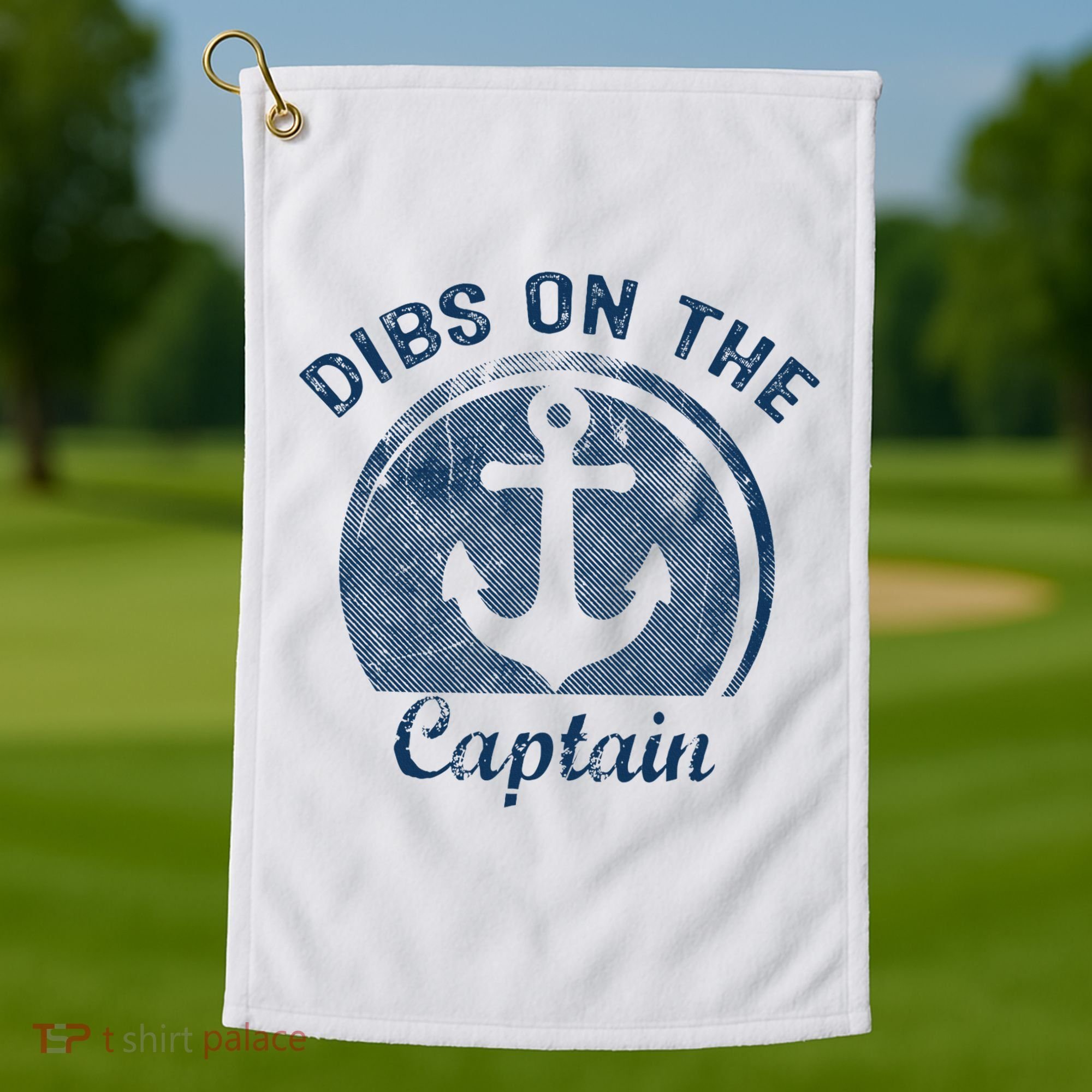 Dibs On The Captain Funny Boating Boat Lover Golf Towel