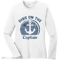 Dibs On The Captain Funny Boating Boat Lover Women's Long Sleeve Shirt thumb 0