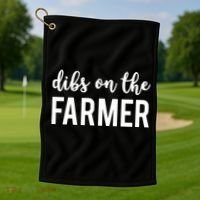 Dibs On The Farmer Funny Farmer's Wife Gift Golf Towel thumb 1