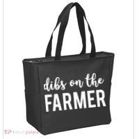 Dibs On The Farmer Funny Farmer's Wife Gift Tote Bag thumb 2