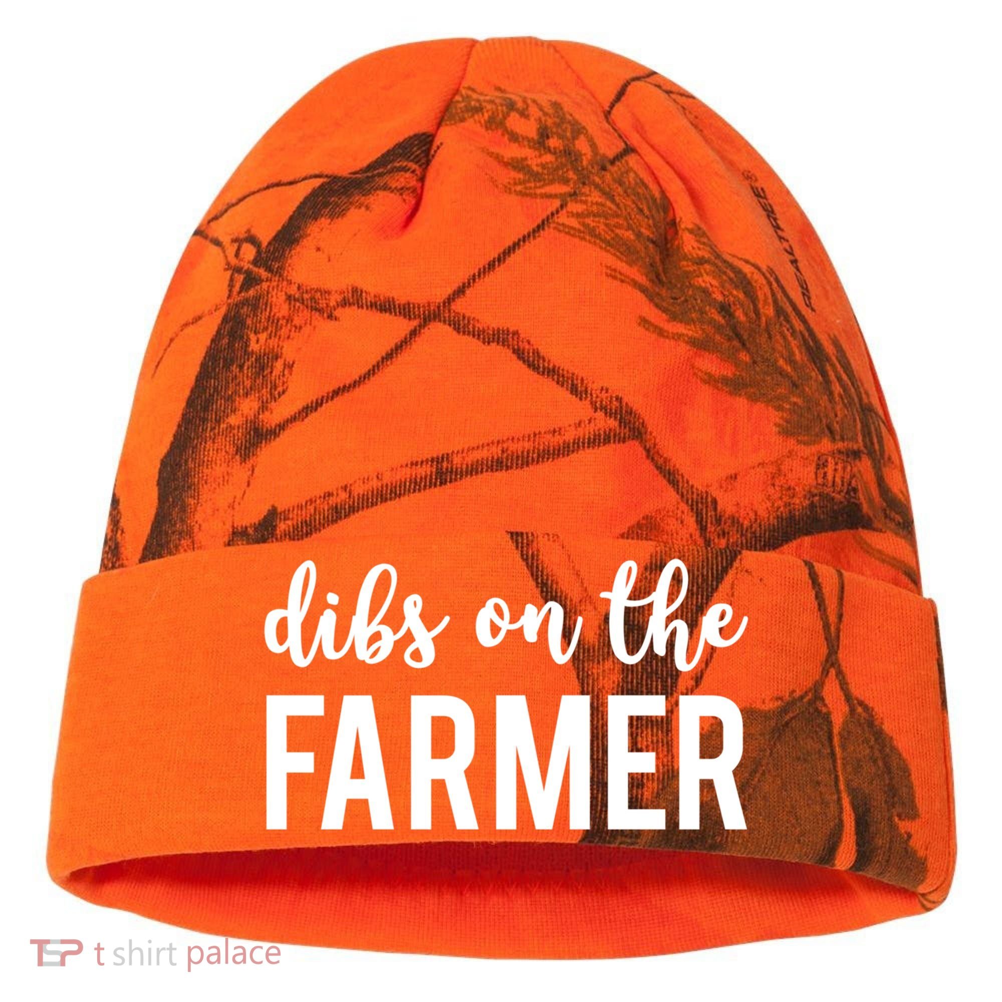 Dibs On The Farmer Funny Farmer's Wife Gift Kati Licensed 12" Camo Cuffed Beanie