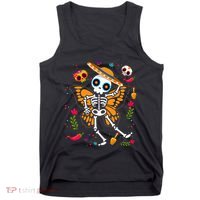 Day of the Dead Sugar Skull Skeleton Monarch Butterfly Tank Top thumb 0