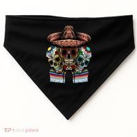 Day Of The Dead Tri Sugar Skulls USA-Made Doggie Bandana thumb 0