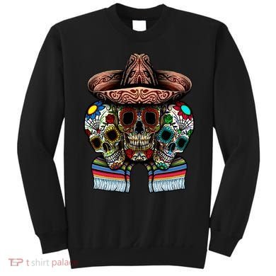 Day Of The Dead Tri Sugar Skulls Sweatshirt