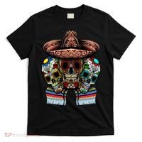 Day Of The Dead Tri Sugar Skulls T-Shirt thumb 0