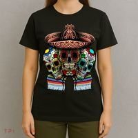 Day Of The Dead Tri Sugar Skulls T-Shirt thumb 4