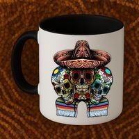 Day Of The Dead Tri Sugar Skulls Coffee Mug thumb 2