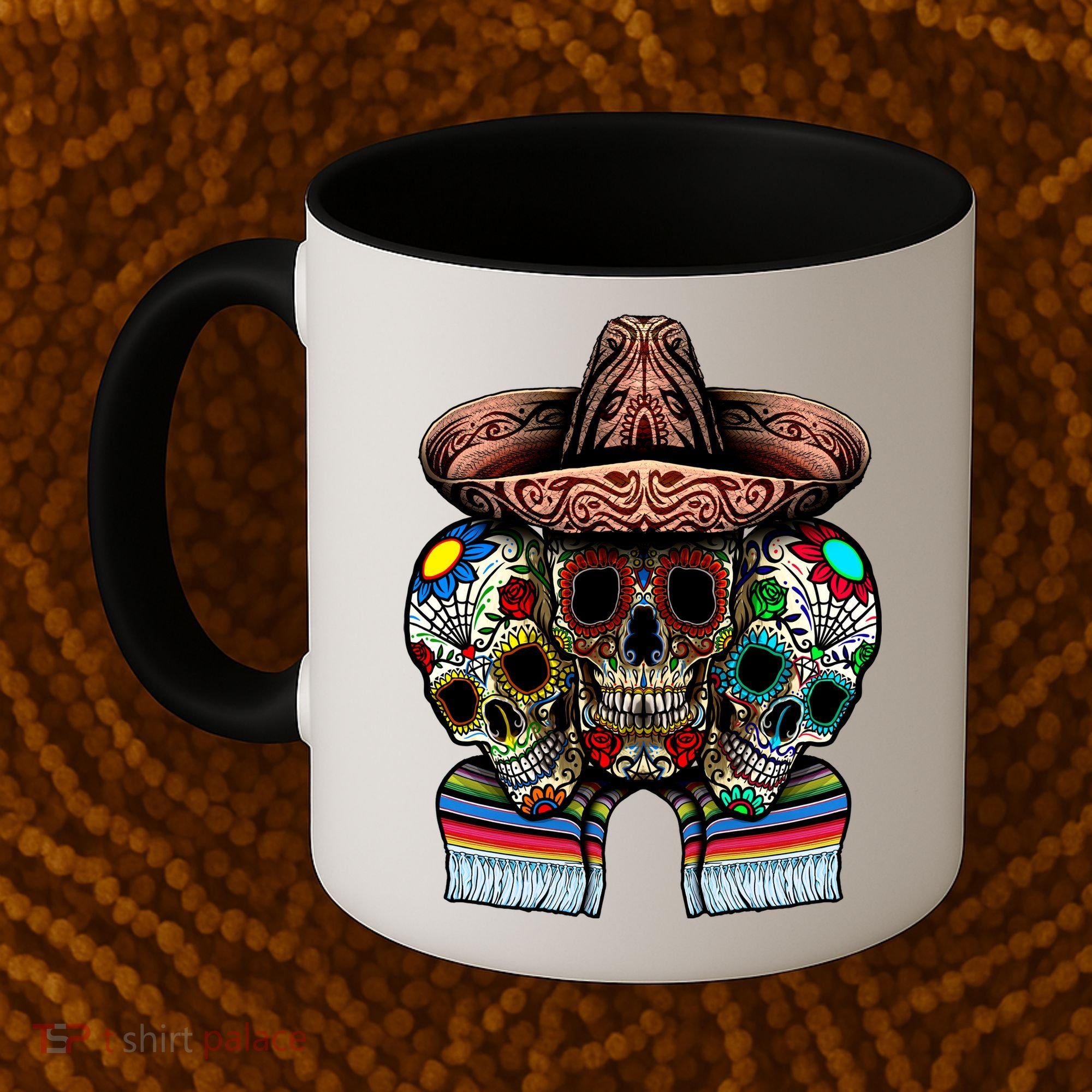 Day Of The Dead Tri Sugar Skulls Coffee Mug