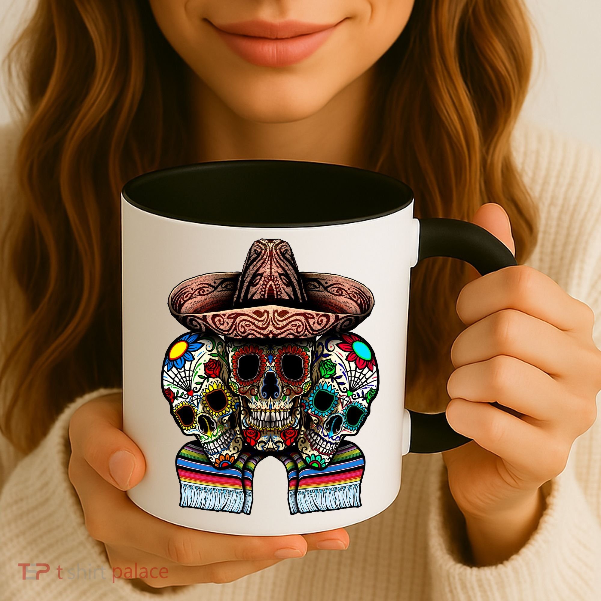 Day Of The Dead Tri Sugar Skulls Coffee Mug