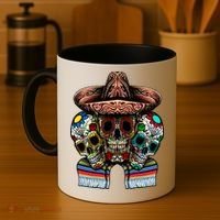 Day Of The Dead Tri Sugar Skulls Coffee Mug thumb 4