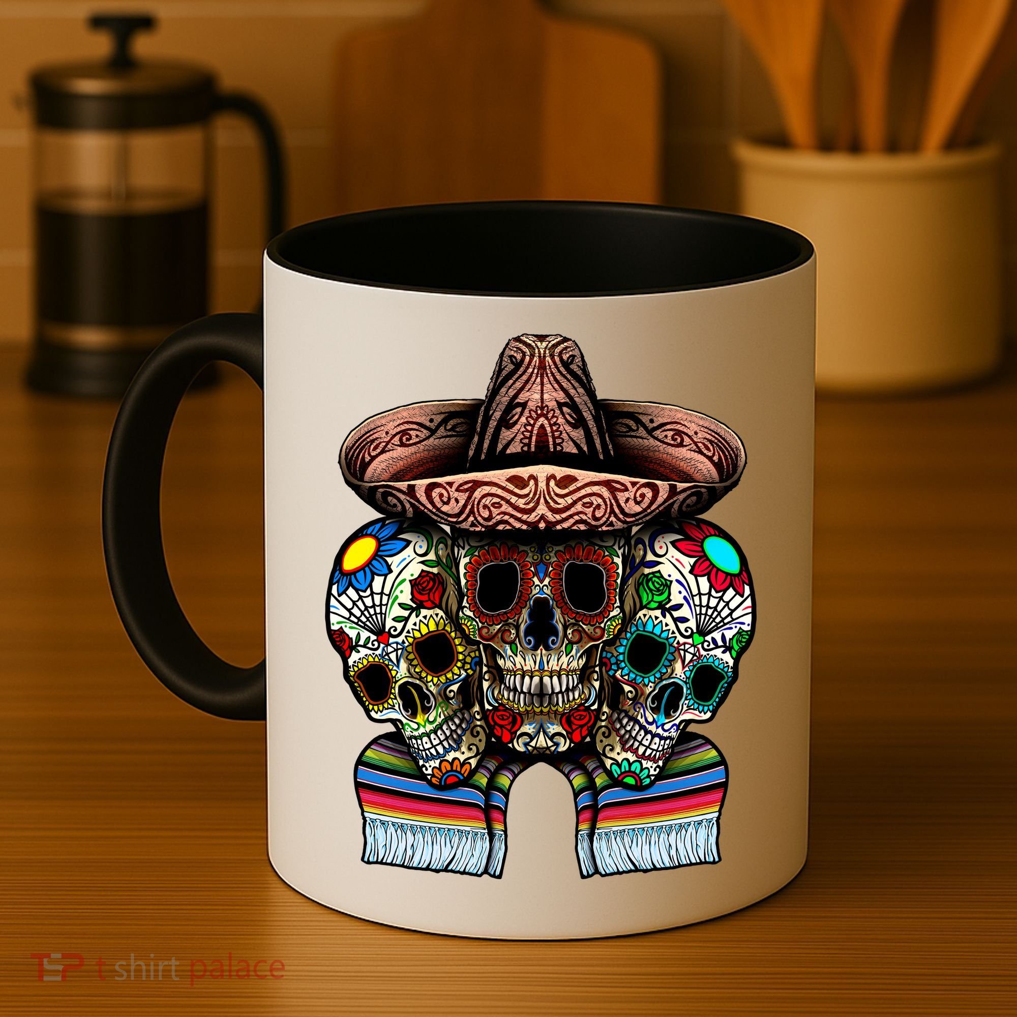 Day Of The Dead Tri Sugar Skulls Coffee Mug