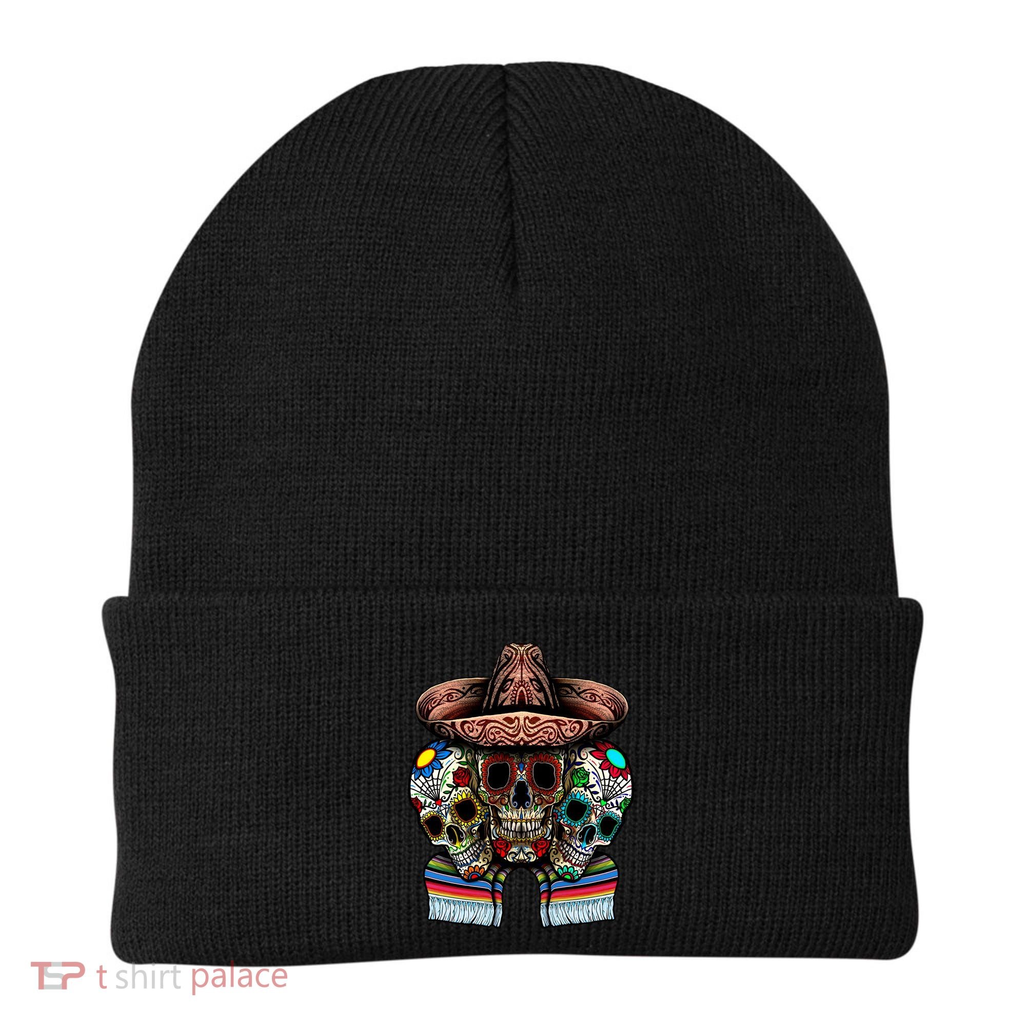 Day Of The Dead Tri Sugar Skulls Beanie