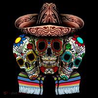 Day Of The Dead Tri Sugar Skulls Women's Hoodie thumb 2