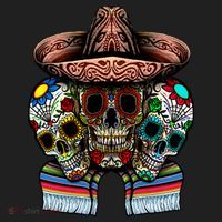 Day Of The Dead Tri Sugar Skulls Tumbler thumb 3