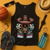 Day Of The Dead Tri Sugar Skulls Tank Top thumb 4