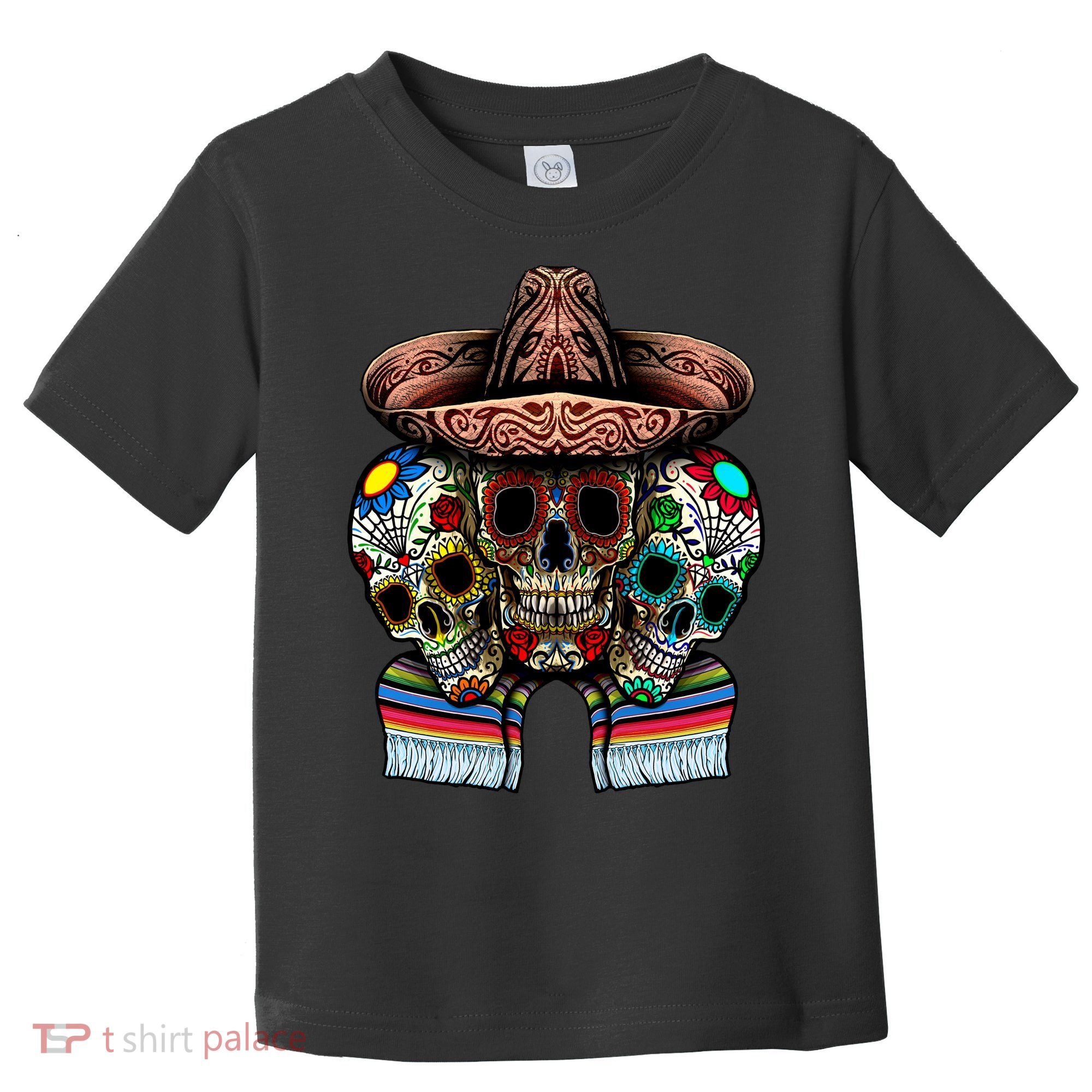 Day Of The Dead Tri Sugar Skulls Toddler T-Shirt