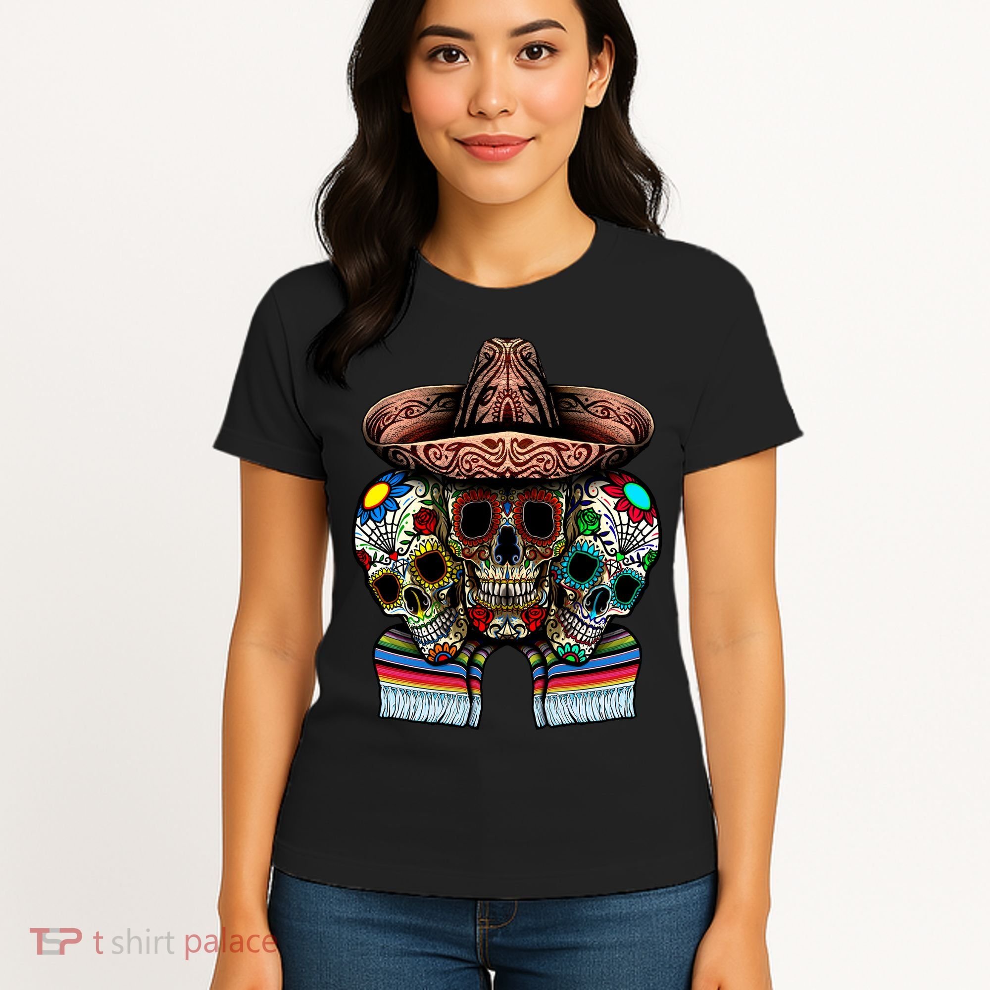 Day Of The Dead Tri Sugar Skulls Women's T-Shirt