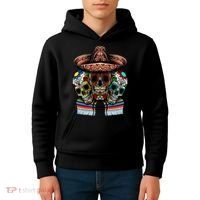 Day Of The Dead Tri Sugar Skulls Kids Hoodie thumb 4