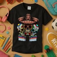 Day Of The Dead Tri Sugar Skulls Kids T-Shirt thumb 3