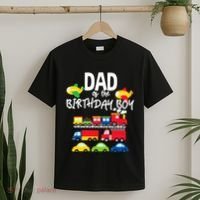 Dad Of The Birthday Boy Cars Trucks Trains Birthday Party T-Shirt thumb 2