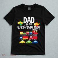 Dad Of The Birthday Boy Cars Trucks Trains Birthday Party T-Shirt thumb 5
