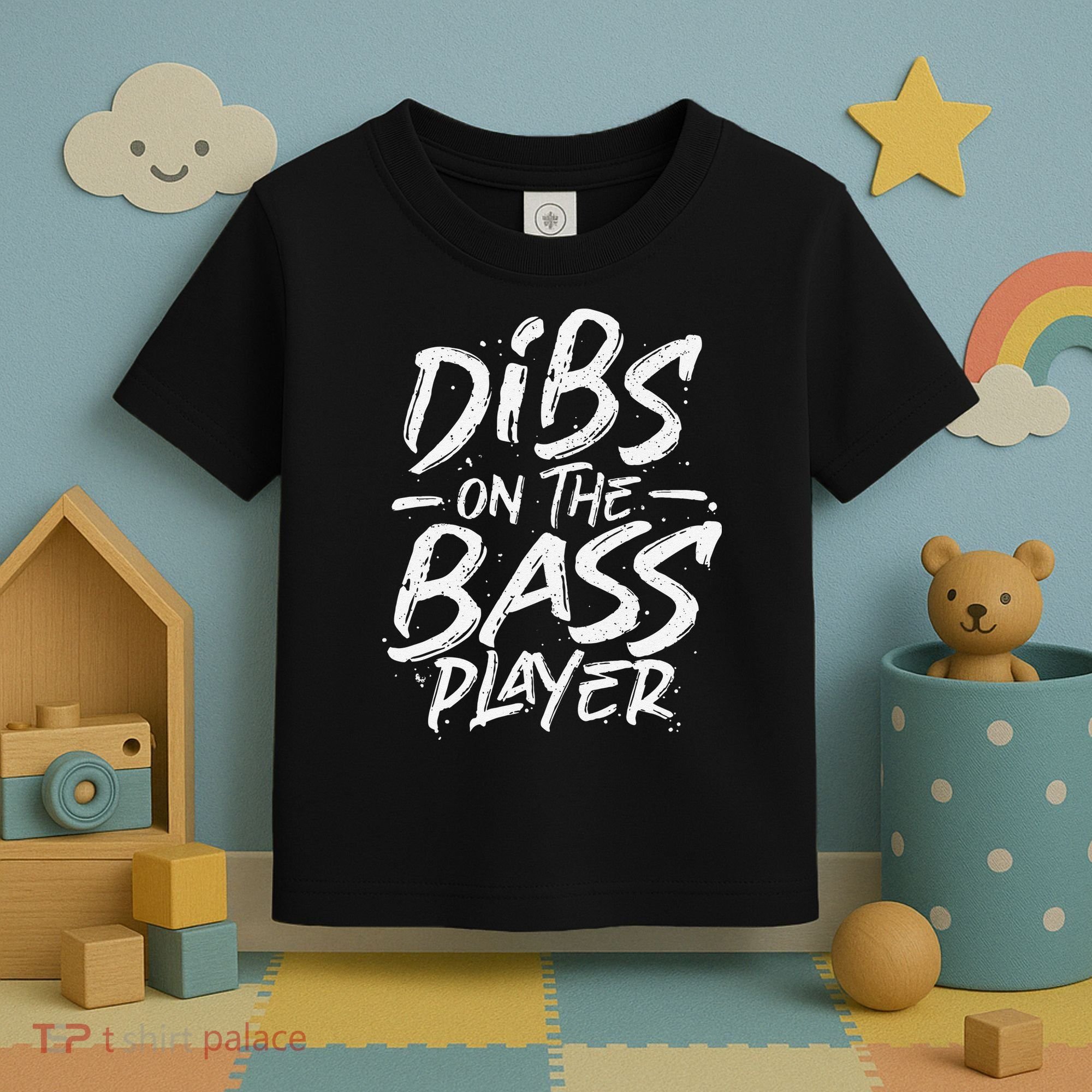 Dibs On The Bass Player Guitar funny Musician Toddler T-Shirt