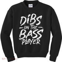 Dibs On The Bass Player Guitar funny Musician Kids Sweatshirt thumb 0