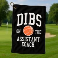 Dibs On The Assistant Coach Basketball Wife Girlfriend Golf Towel thumb 1