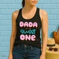 Dada of The Sweet One First Birthday Matching Family Donut Women's Tank Top thumb 2