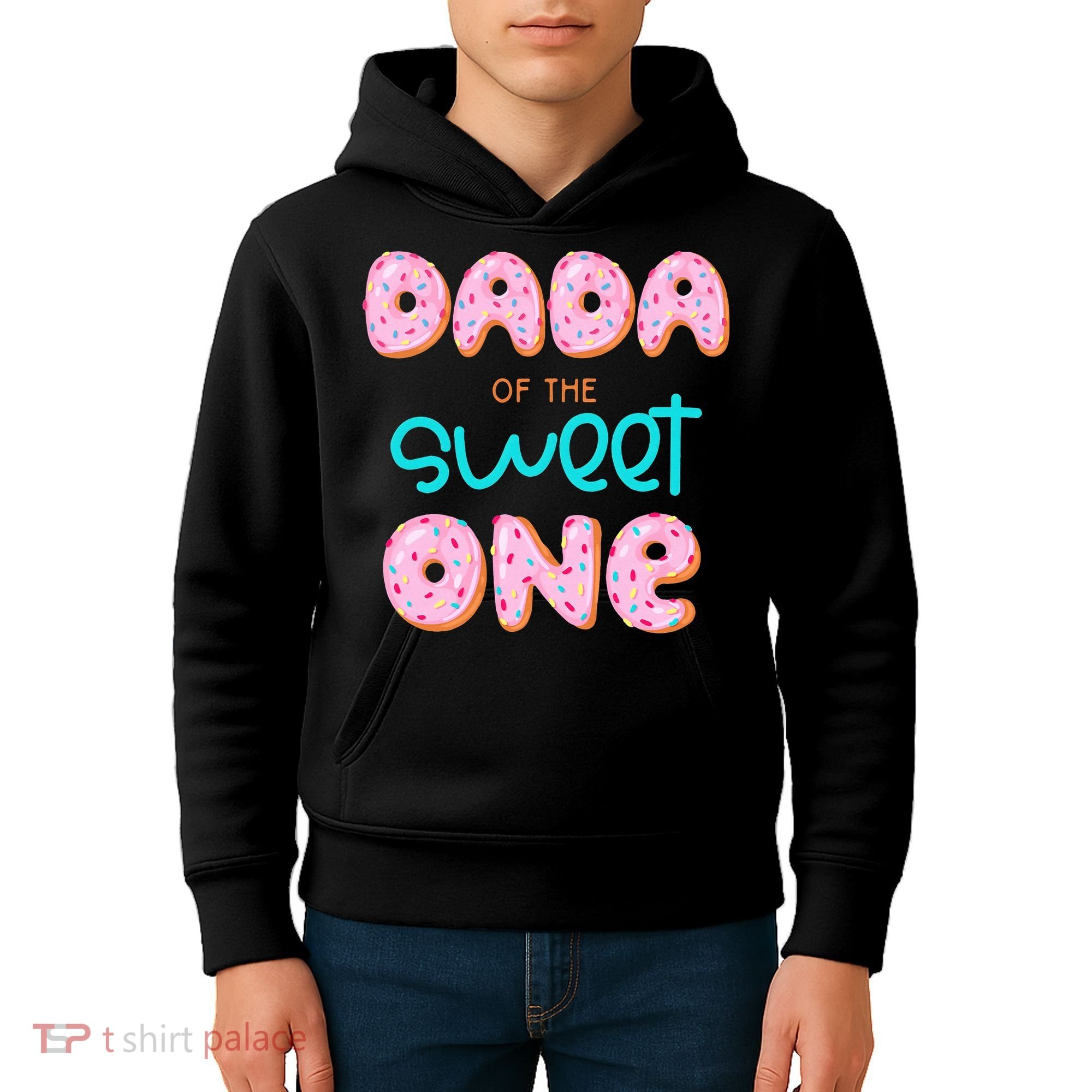 Dada of The Sweet One First Birthday Matching Family Donut Kids Hoodie