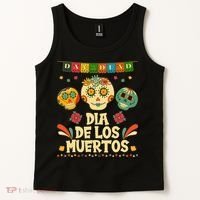 Day Of The Dead Dia De Los Muertos Sugar Skulls Tank Top thumb 2