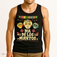 Day Of The Dead Dia De Los Muertos Sugar Skulls Tank Top thumb 3