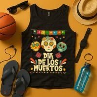 Day Of The Dead Dia De Los Muertos Sugar Skulls Tank Top thumb 4