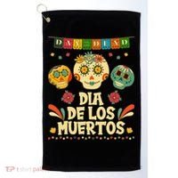 Day Of The Dead Dia De Los Muertos Sugar Skulls Golf Towel thumb 0