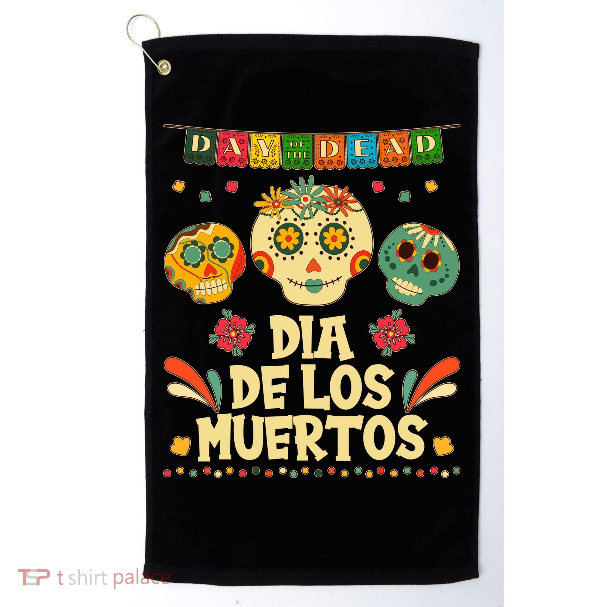 Day Of The Dead Dia De Los Muertos Sugar Skulls Golf Towel