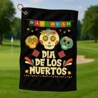 Day Of The Dead Dia De Los Muertos Sugar Skulls Golf Towel thumb 1