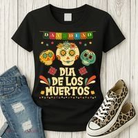 Day Of The Dead Dia De Los Muertos Sugar Skulls Women's T-Shirt thumb 3