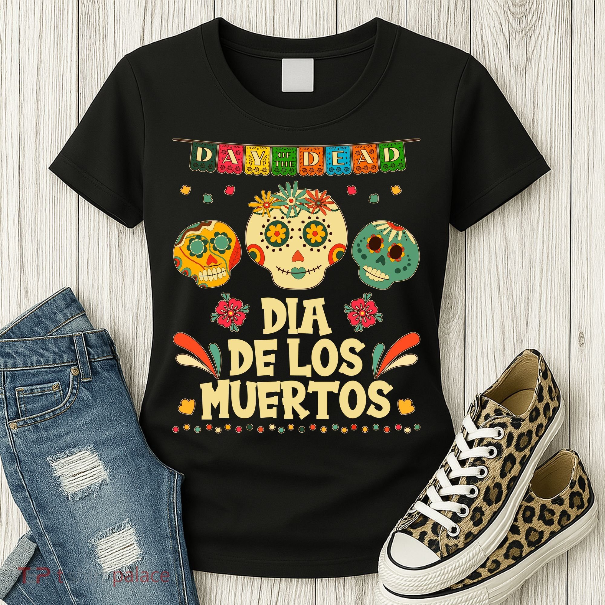 Day Of The Dead Dia De Los Muertos Sugar Skulls Women's T-Shirt