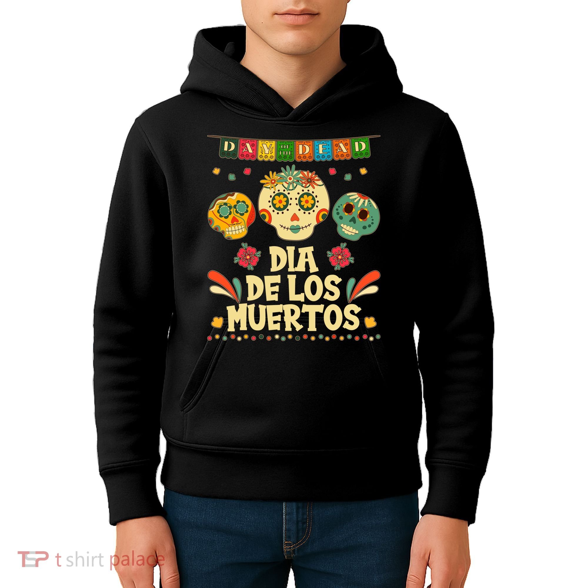 Day Of The Dead Dia De Los Muertos Sugar Skulls Kids Hoodie