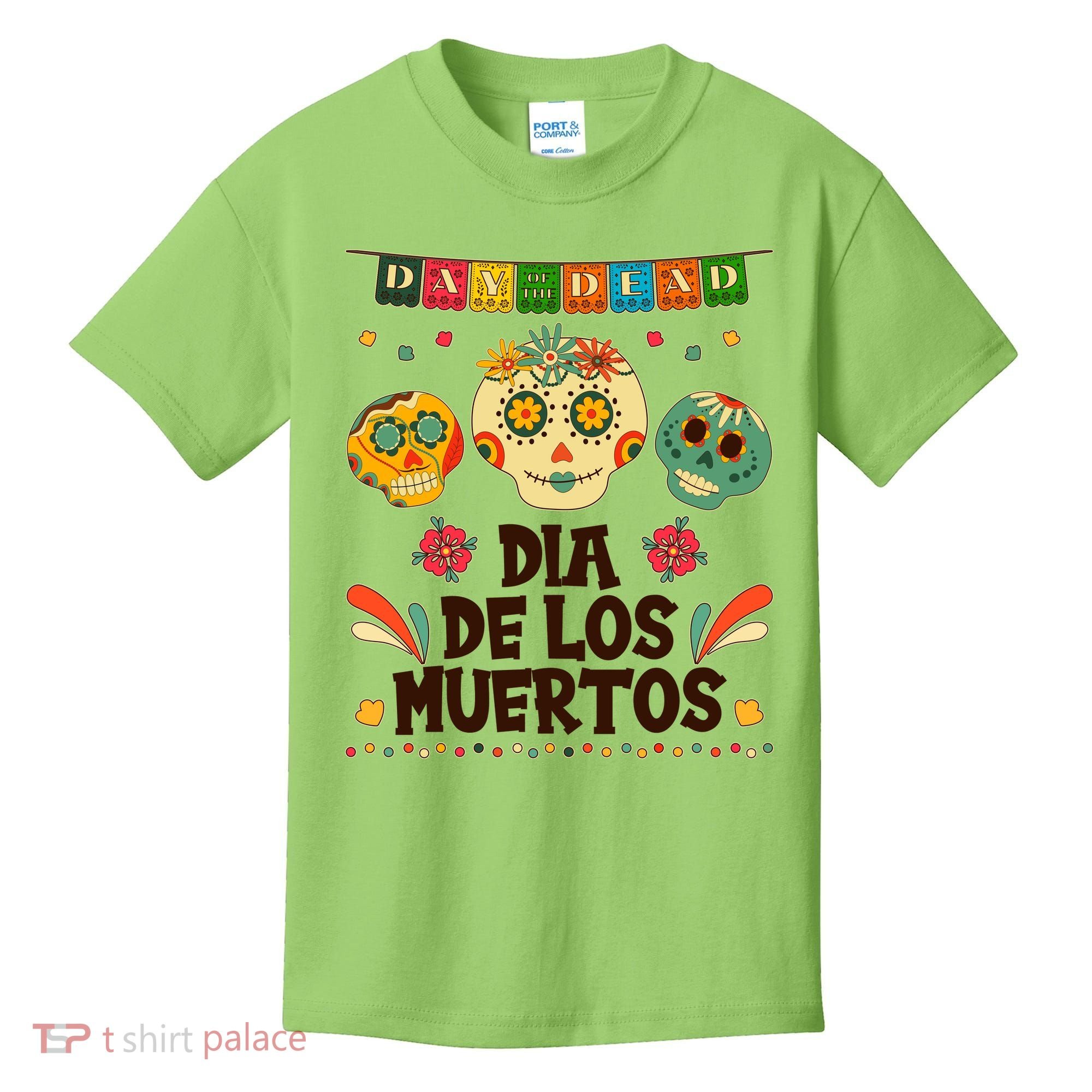 Day Of The Dead Dia De Los Muertos Sugar Skulls Kids T-Shirt