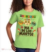 Day Of The Dead Dia De Los Muertos Sugar Skulls Kids T-Shirt thumb 2