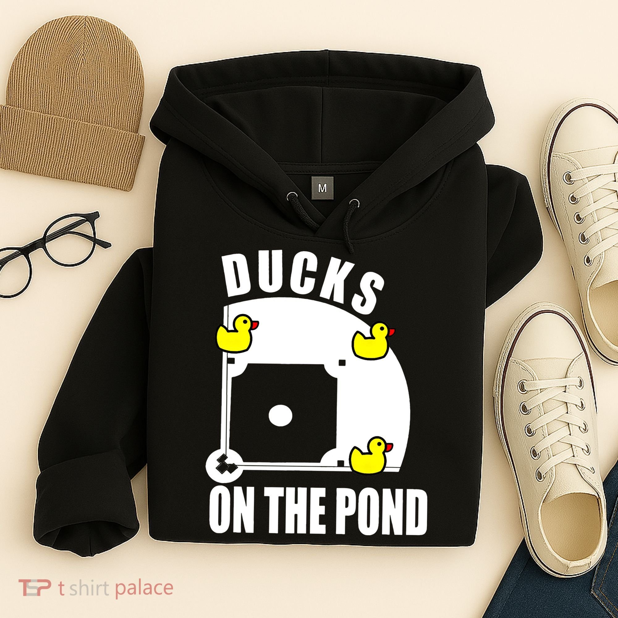 Ducks on the Pond Baseball funny sports Player Hoodie